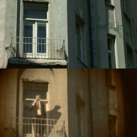 Auf dem Balkon von Kandinskys Mietshaus in Moskau stellen wir uns den Maler vor...