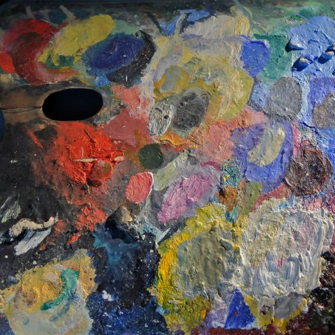Original-Palette von Kandinsky: Von hier aus entstanden die großen Bilder...