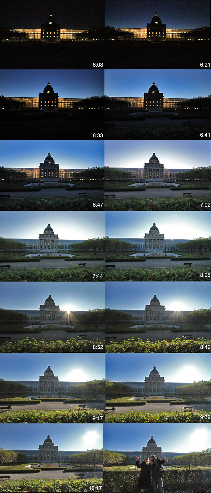 Vier Stunden Einzelbildaufnahme - für einen schnellen Sonnenaufgang hinter der Staatskanzlei.